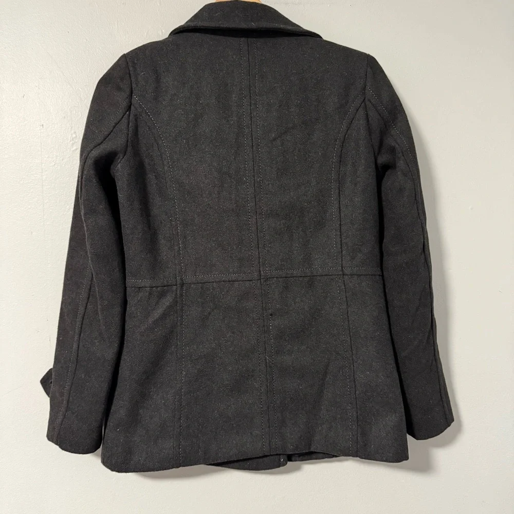 Thread & Supply Wool Blend Gray‎ Pea Coat Double Breasted Jacket Womens Size S